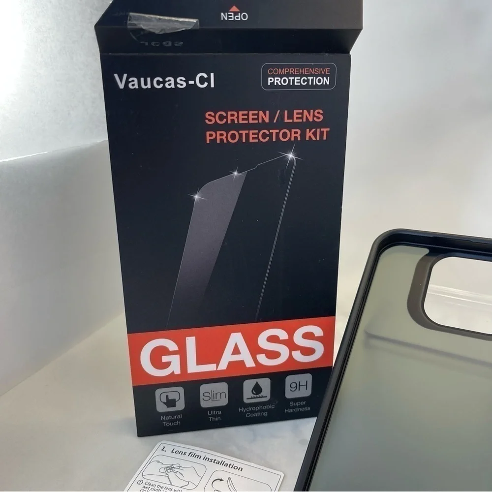 Vacuas-CI Screen/lens Protector Kit Glass 3 Pack for iPhone 15 Pro 6.1 Inch